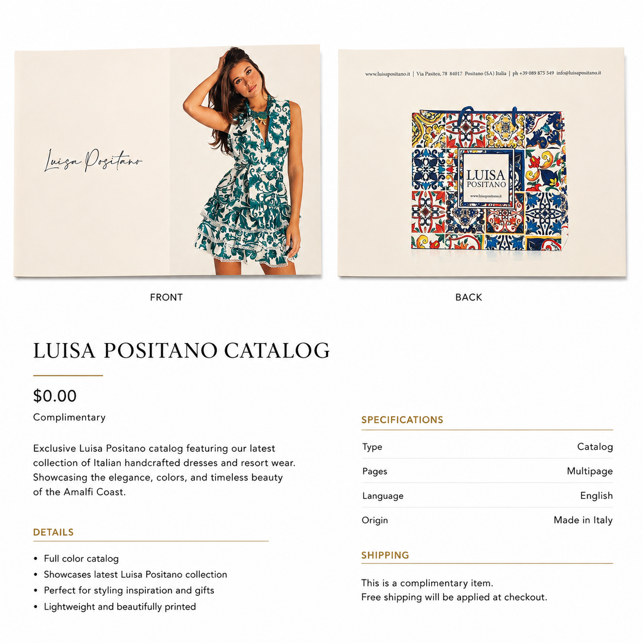 Luisa Positano catalogue