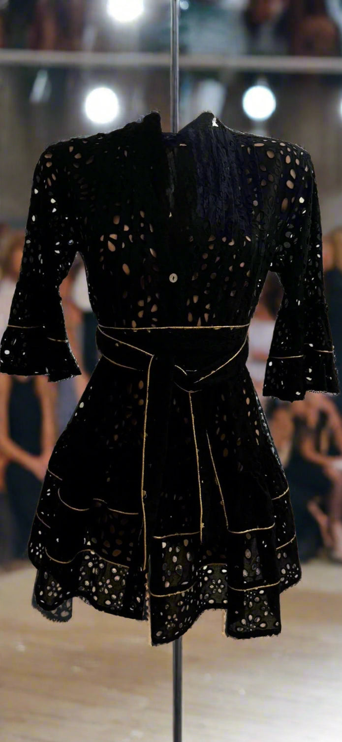 Lace Black and Gold Fame Dress