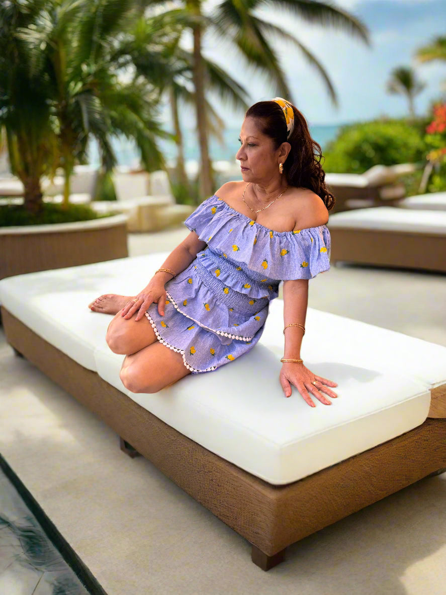 NOT Denim and Lemon Top & Mini Skirt