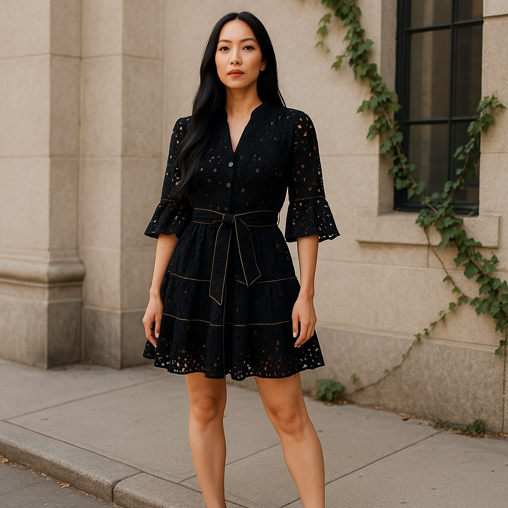 Lace Black and Gold Fame Dress