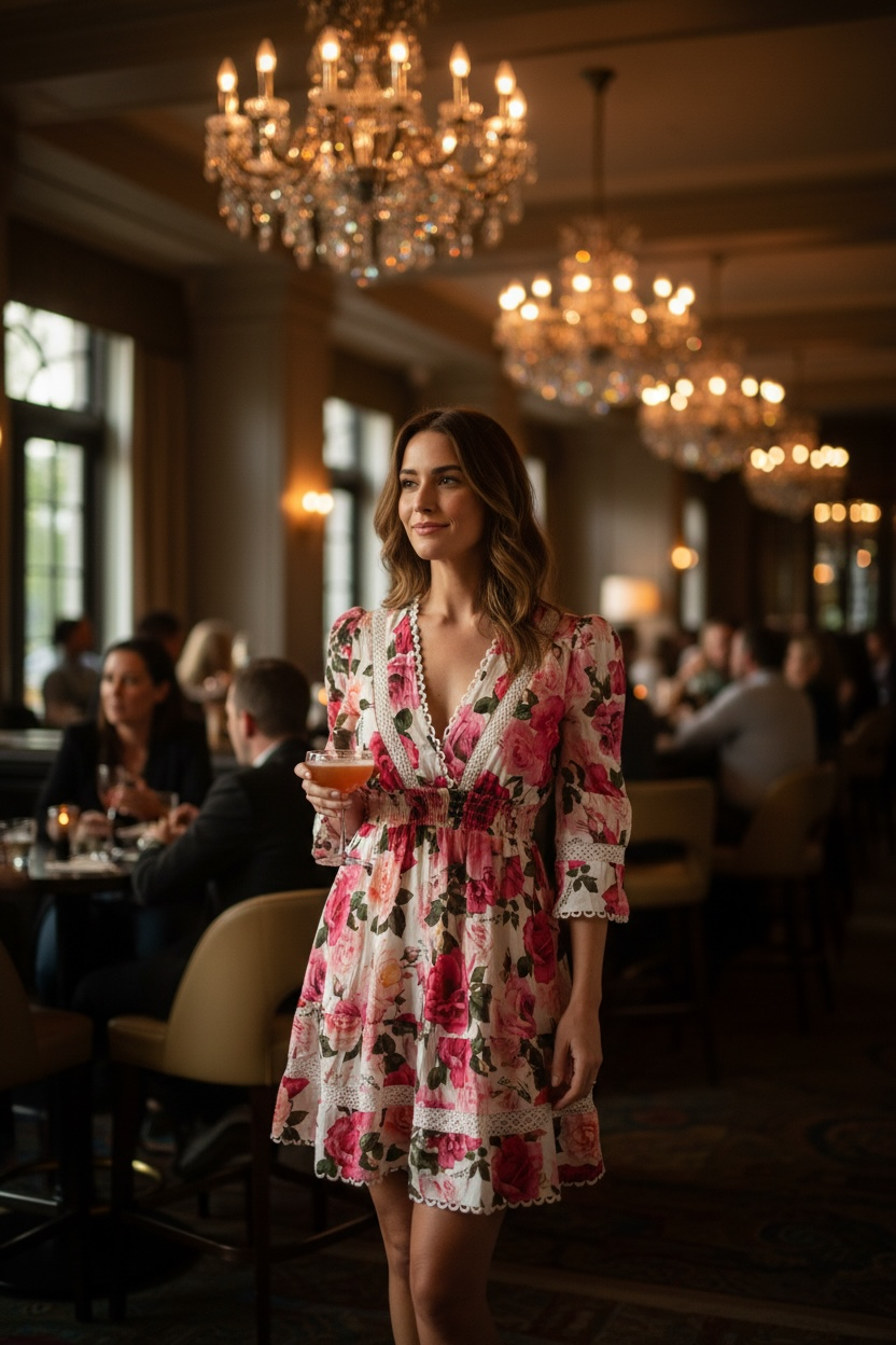 Veleno Dress- Rosa Roses. Hand Made Italian Midi Dress