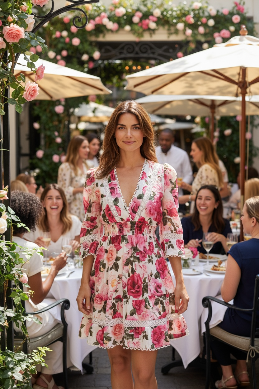 Veleno Dress- Rosa Roses. Hand Made Italian Midi Dress