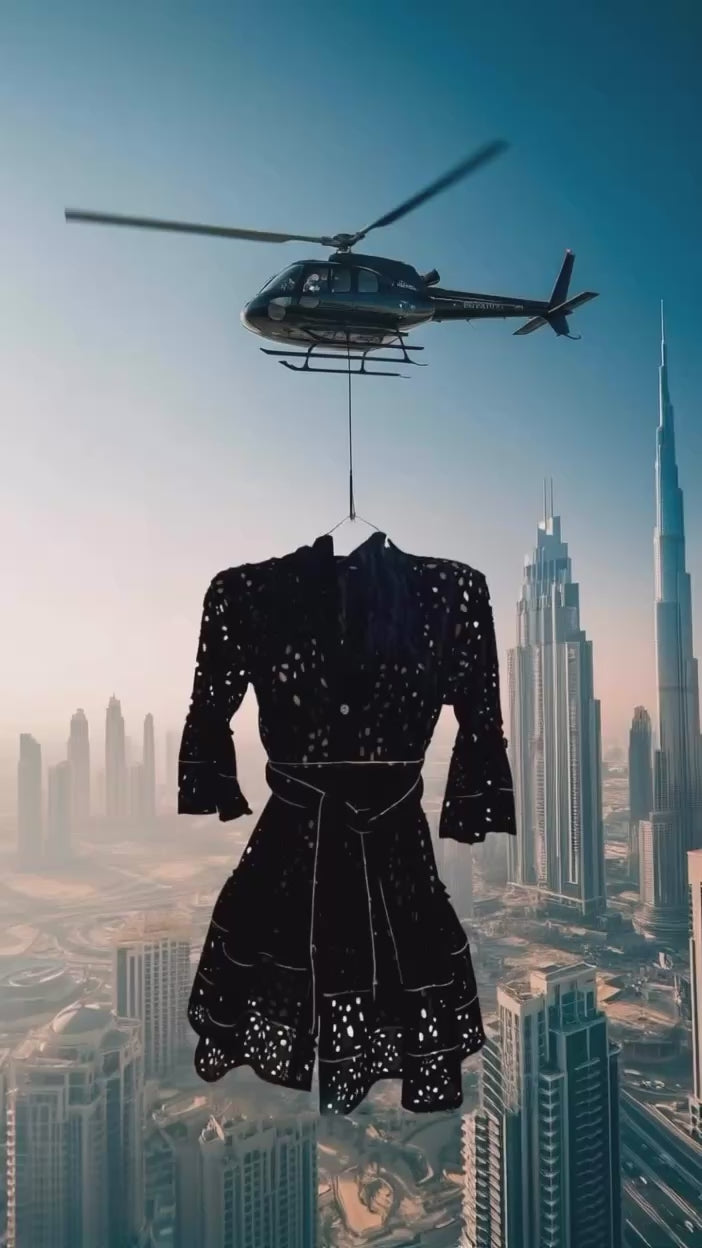 Lace Black and Gold Fame Dress